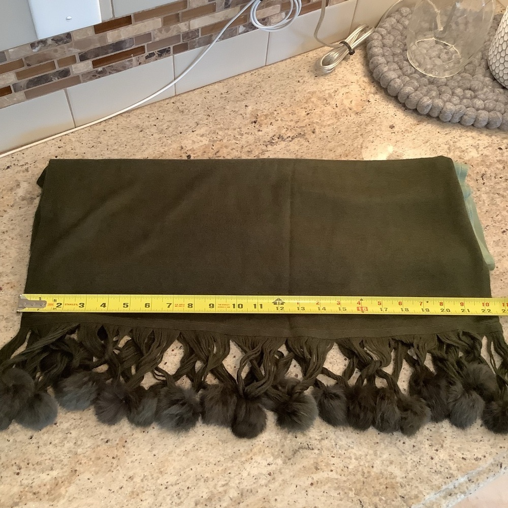 Green Scarf Throw with Tassels Ombré Wrap - Picture 7 of 8